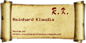 Reinhard Klaudia névjegykártya